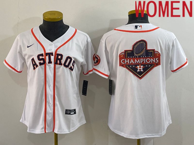 Women Houston Astros Blank White Game Nike 2022 MLB Jersey->houston astros->MLB Jersey